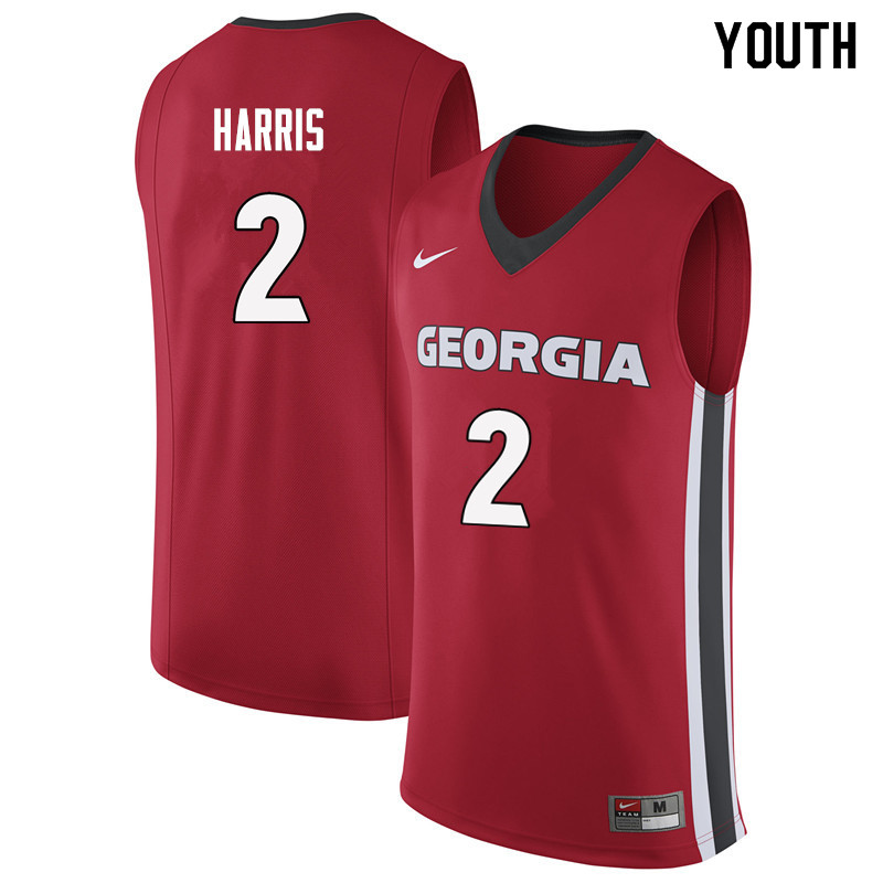 Youth #2 Jordan Harris Georgia Bulldogs College Basketball Jerseys Sale-Red - Click Image to Close